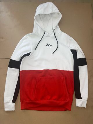 Sudadera Tenth Blanca con Logo Negro y Cordones