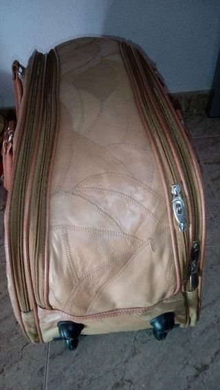 Maleta bolso de piel patchwork