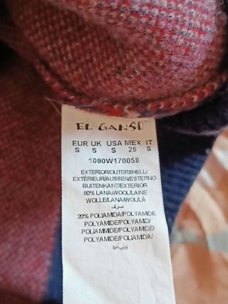 Jersey de lana a cuadros. El Ganso. Talla S