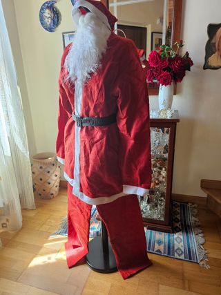 Abito Babbo Natale con barba e campanella omaggio 