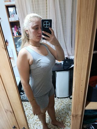 Camiseta básica gris talla L