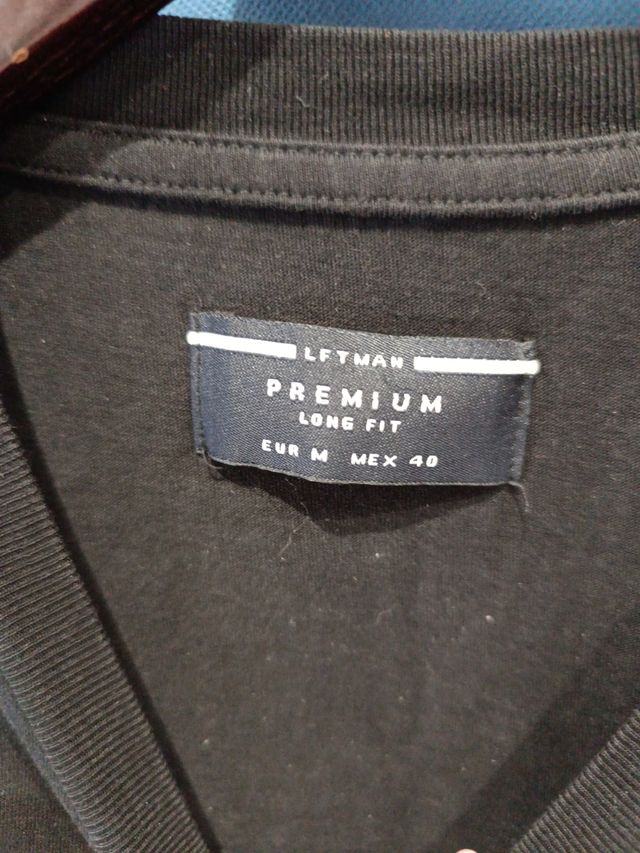 Camiseta negra manga corta hombre