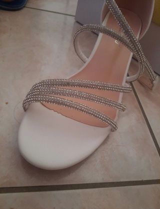 Sandali Tulipano tacco largo con brillantini