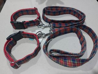 Collar y Correa Cuadros Escoceses. 