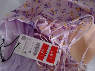 Vestido floral rosa y morado