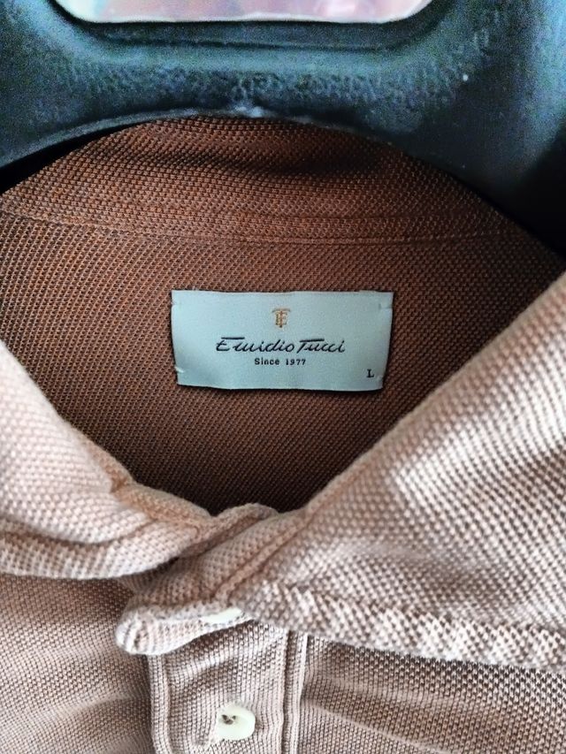 Camisa Emidio Tucci Manga Larga Marrón Talla L