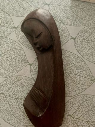 Virgen María Talla Madera Vintage