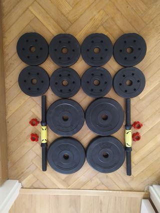 Coppia di manubri regolabili da 9 kg ciascuno 