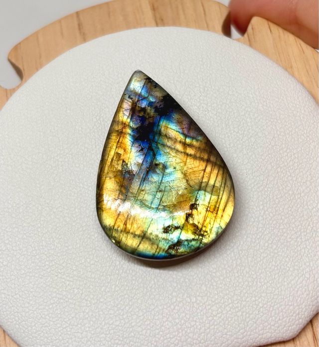Cabujón Labradorita fuego a Doble Cara