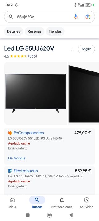 Televisión LG 55UJ620V