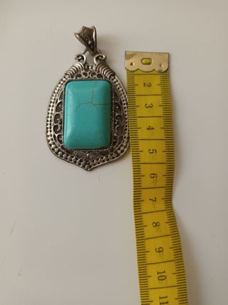 Conjunto Vintage Colgante y Pulsera Turquesa