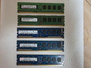 LOTE 5 MEMORIAS RAM - PC3 - TOTAL 9 GB