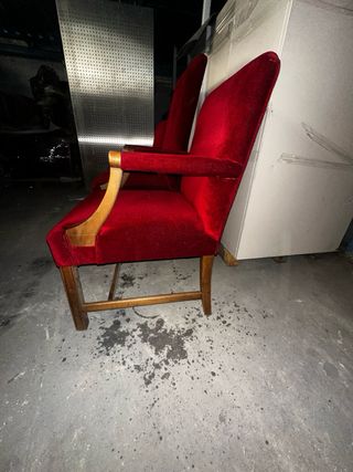 Sillones Vintage Terciopelo Rojo