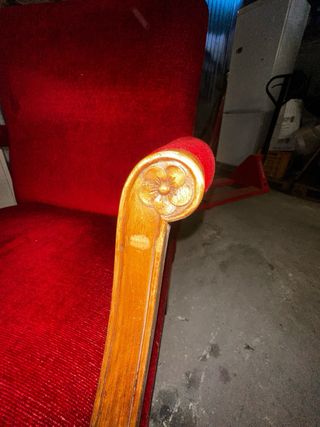 Sillones Vintage Terciopelo Rojo
