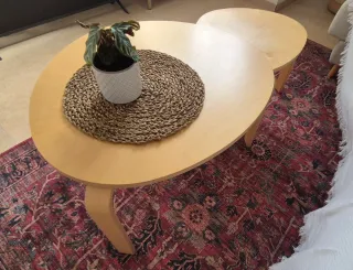  2 mesas nido madera Ikea