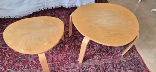  2 mesas nido madera Ikea