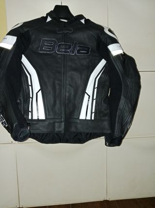 Chaqueta de piel moto t/40 Mix Canguro negra 