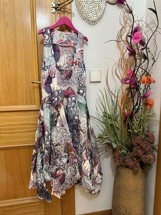 Vestido estampado cebra XS, azul m 