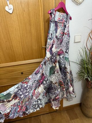 Vestido estampado cebra XS, azul m 