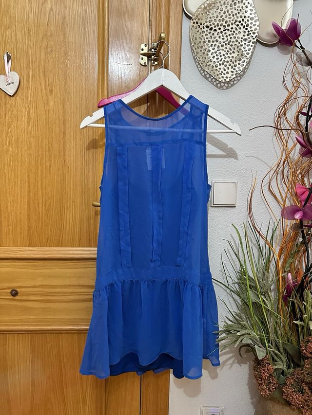 Vestido estampado cebra XS, azul m 