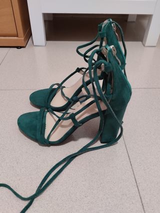 Zapatos de fiesta verdes con cordones 37
