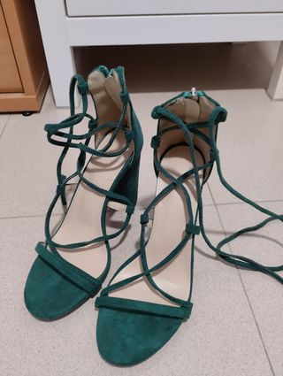 Zapatos de fiesta verdes con cordones 37
