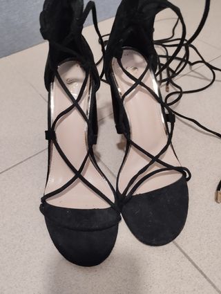 Zapatos de fiesta negros tacón alto 36
