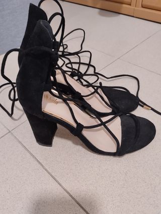 Zapatos de fiesta negros tacón alto 36
