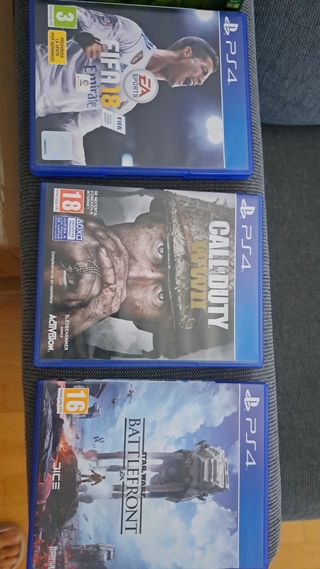 Lote 3 Juegos PS4: FIFA 18, Call of Duty, Battlefr