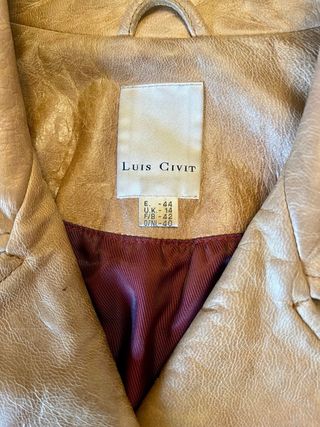 Chaqueta Piel Luis Civit Beige Talla M