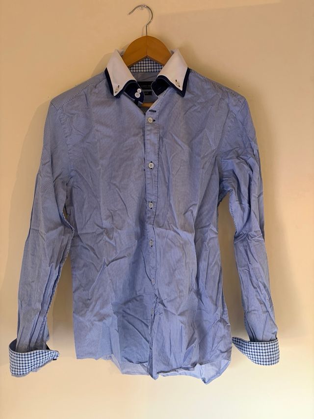 Camisas Zara Hombre Azul y Blanco