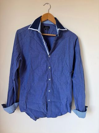 Camisas Zara Hombre Azul y Blanco
