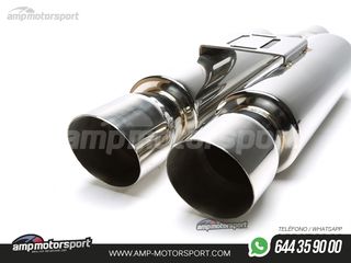 SILENCIOSO UNIVERSAL SALIDA DOBLE OVAL TIPO MOTO 88/90MM