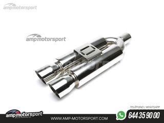 SILENCIOSO UNIVERSAL SALIDA DOBLE OVAL TIPO MOTO 88/90MM