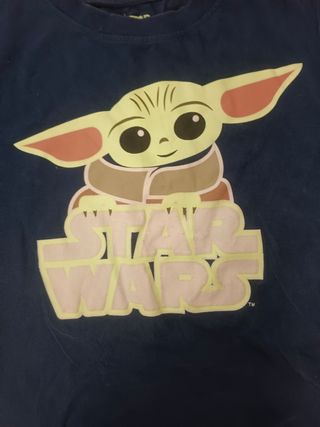 Camiseta Star Wars Bebé Yoda Azul Pijama 