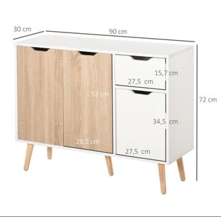 Aparador moderno blanco y madera