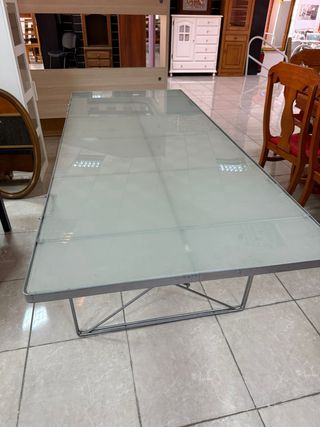 Mesa de oficina cristal y metal
