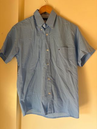 Camisa Tommy Hilfiger Azul Manga Corta