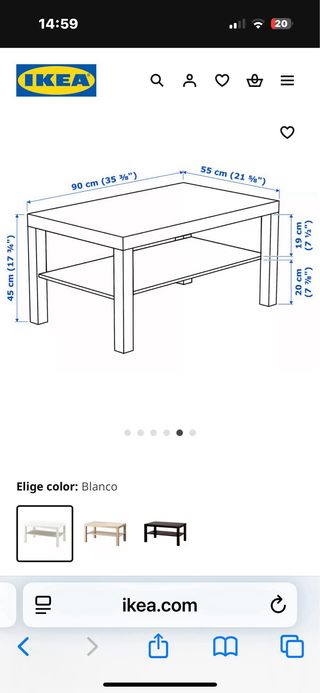 Mesa de centro IKEA blanca