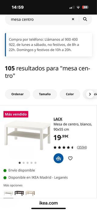Mesa de centro IKEA blanca