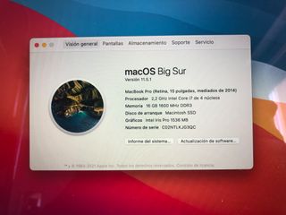 MacBook Pro 15 2014 500GB Nueva Batería