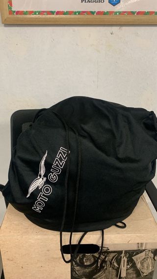 Casco Moto Guzzi Verde y Plata