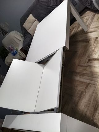 Mesa comedor extensible blanca