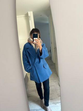 Abrigo lana Manteco azul