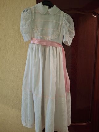 Traje de Comunión Blanco y Rosa