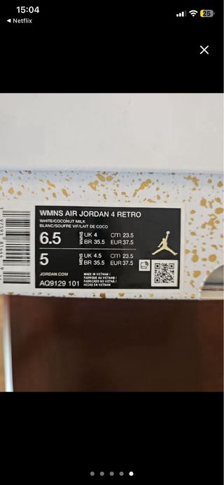 Jordan 4 Blanco y Amarillo
