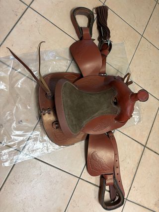 Sella western americana in cuoio