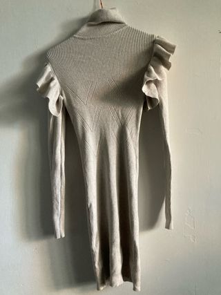 Vestito collo alto vintage beige