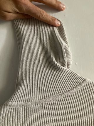 Vestito collo alto vintage beige