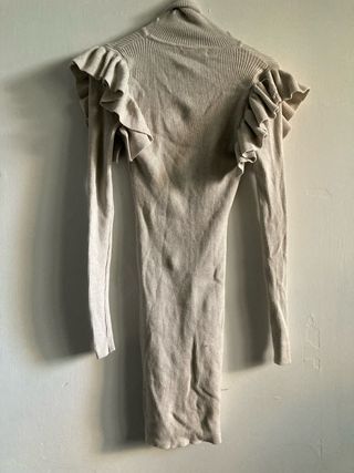 Vestito collo alto vintage beige